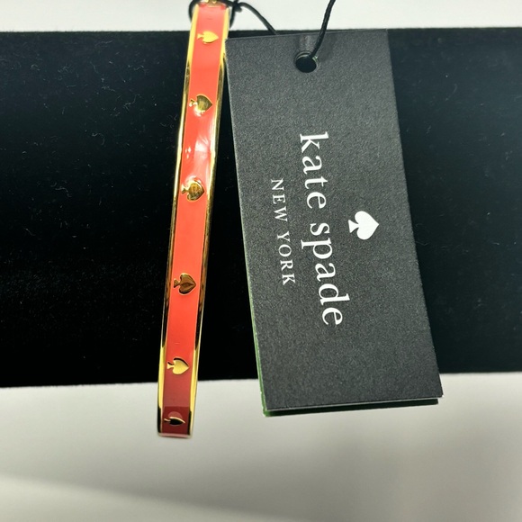 Kate Spade Coral Enamel and Gold Bracelet Spot the Spade - Picture 2 of 10